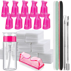 Clips remover esmalte FANDAMEI en rosa rojo para fijar y ablandar esmalte.