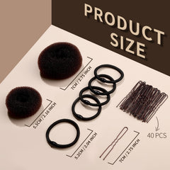 Fandamei Donut Bun Maker para niñas, 4 extra pequeñas, ideal para pelo corto o menos cabello.