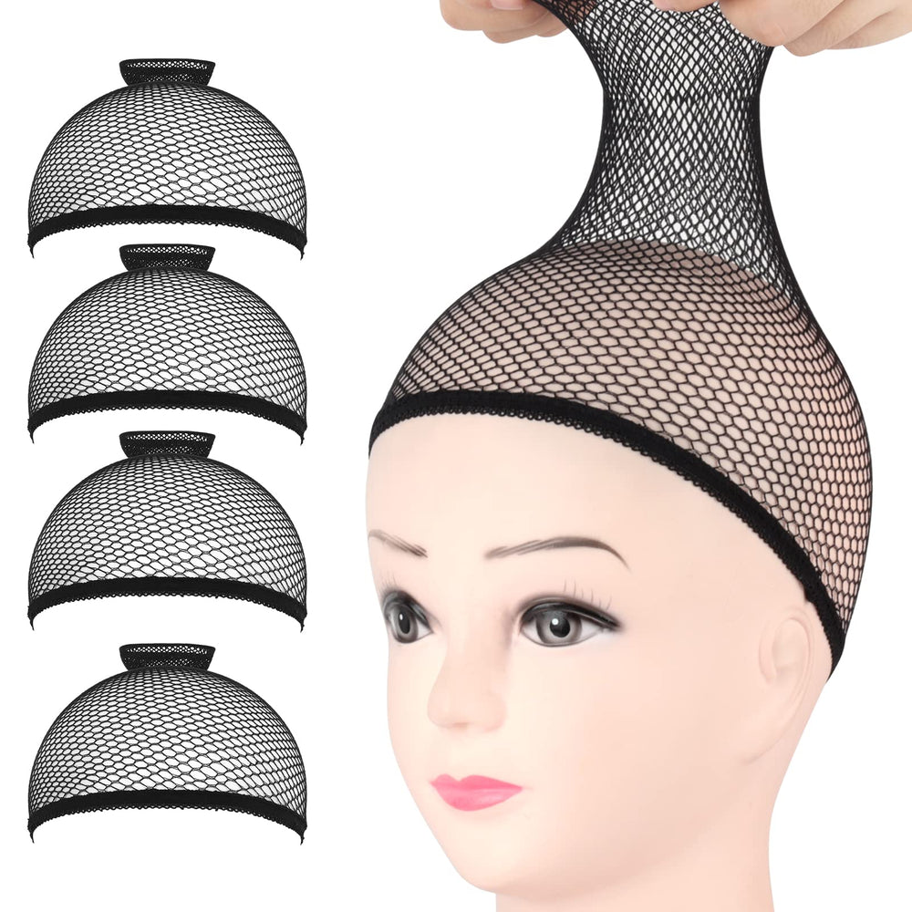 Gorra Fandamei para peluca de malla nylon, apertura cómoda para cabello largo.