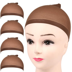Gorro de peluca Fandamei negro oscuro con ajuste cómodo y seguro.