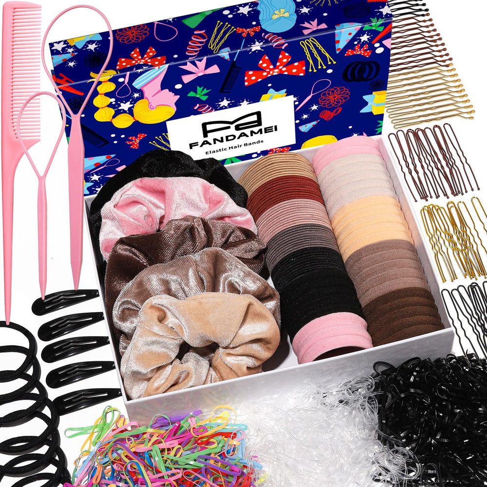 Fandamei kit accesorios pelo bandas elasticas, uso diario.