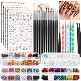 FANDAMEI kit de arte de uñas con pinceles para decoraciones detalladas.
