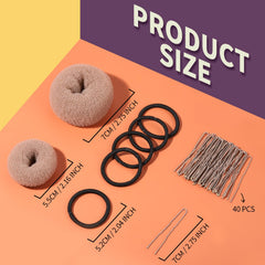 Fandamei molde moño donut pequeño para cabello fino