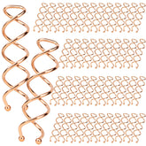 Pin espiral Fandamei en oro rosa para pelo, agarre seguro y estiliza cualquier peinado.