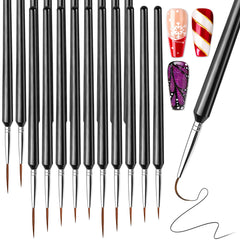 Pinceles delineadores Fandamei de 7 mm para trazos finos en uñas.