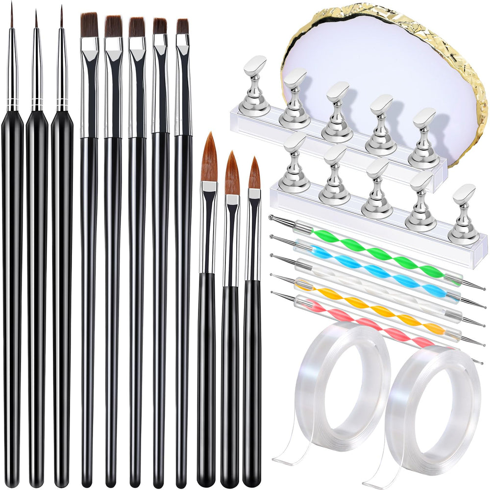 Pinceles FANDAMEI para uñas con cabeza plana, acabado limpio y preciso