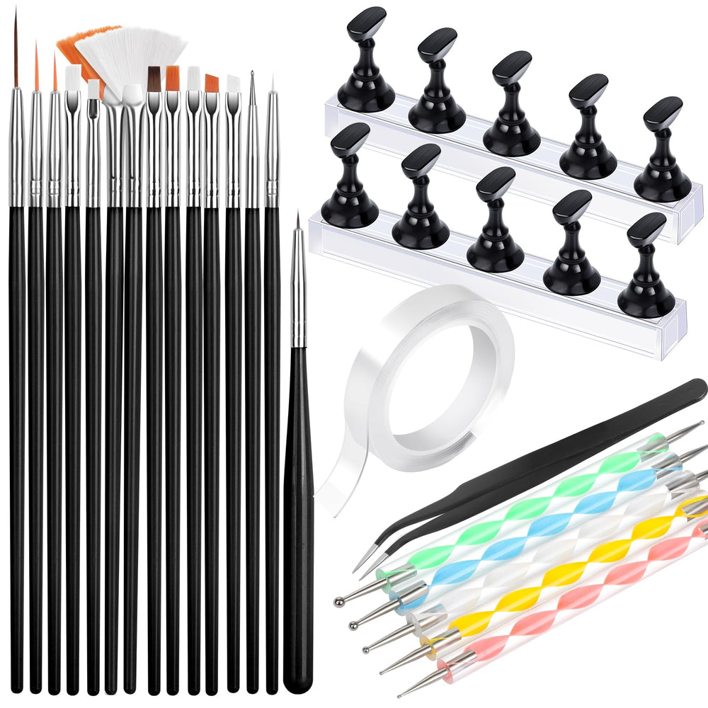 Pinceles FANDAMEI para uñas, juego de 15 pinceles para diseños precisos.