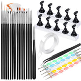Pinceles FANDAMEI para uñas, juego de 15 pinceles para diseños precisos.