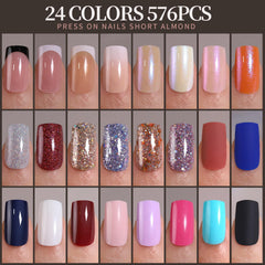 Fandamei uñas cubiertas medianas cuadradas para acabado natural duradero.