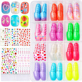 Uñas FANDAMEI para niñas con estilo ombre glitter, opción llamativa para fiestas.