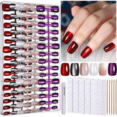 Fandamei uñas ojos de gato en seis colores con brillo elegante para ocasiones especiales.