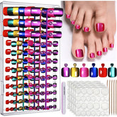 Fandamei ojo de gato rojo en uñas de los pies para look audaz y duradero