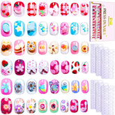 Uñas postizas Fandamei para niñas con 6 estilos brillantes para juego diario.