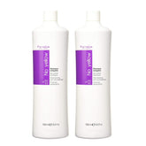 Fanola No Yellow: botella purpura con pigmento violeta para neutralizar tonos amarillos.