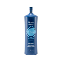 Fanola Wonder No Orange Blue Shampoo – bouteille: tonifie et neutralise les teintes orange sur cheveux colorés.