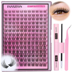 FANXITON kit de pestañas, racimos 8-16 mm, look natural y cómodo.