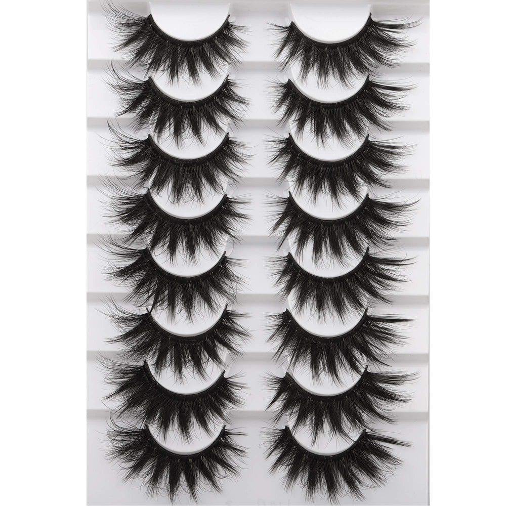 Pestañas FANXITON mink sintéticas 20 mm, ojo gato, look definido para noche.