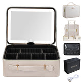 Faquenc maletín maquillaje con espejo iluminado para retoques en cualquier lugar