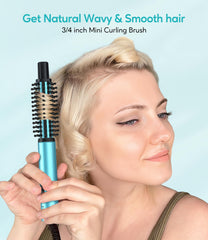 Farery Mini cepillo térmico crea volumen rápido en cabello corto.