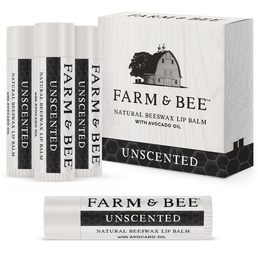 Farm & Bee bálsamo labial natural con cera de abejas para hidratación duradera.