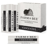 Farm & Bee bálsamo labial natural con cera de abejas para hidratación duradera.