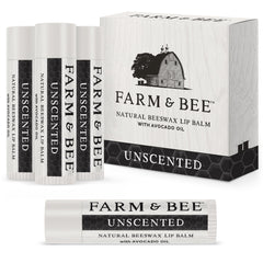 Farm & Bee bálsamo labial natural con cera de abejas para hidratación duradera.