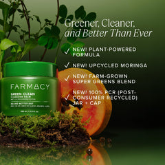 Papaya y super greens en Farmacy Green Clean para limpieza suave