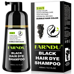 Farndu Champú Tinte Negro: cobertura de canas y brillo gracias a aceites naturales