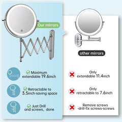 Espejo Fascinate con iluminación en tres colores para maquillaje claro