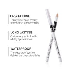 Fashionwu delineador blanco resistente al agua para maquillaje de larga duración