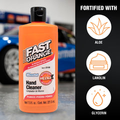 Textura cremosa de Fast Orange con piedra pómez para limpieza suave