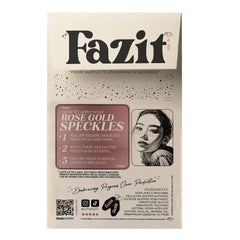 Parche Fazit destellos oro-rosa ideal para looks festivos y maquillaje brillante.