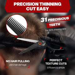 Fcoget denture 31-dents pour effilage fluide et texture homogène.