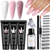 Kit Fcozpjk gel poly blanco para extensiones con acabado suave.
