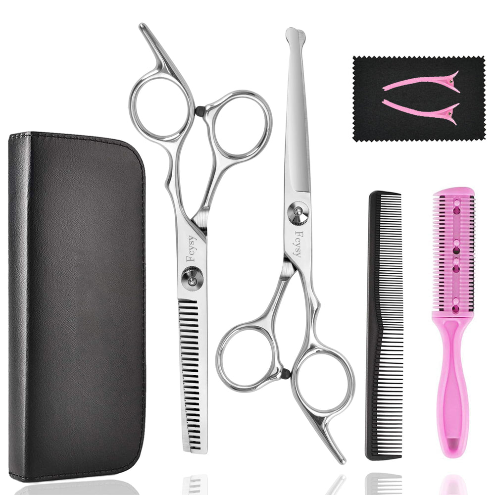 Fcysy kids hair cutting scissors with rounded tips for safe home trimming