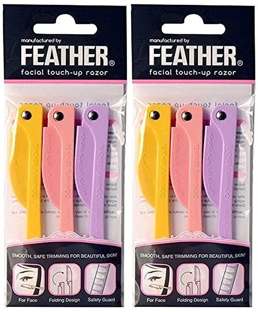 Feather Flamingos facial touch-up razor front view for precise eyebrow grooming