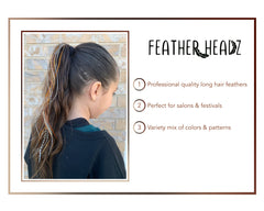 Plumas reales de gallo de Feather Headz para un brillo auténtico.