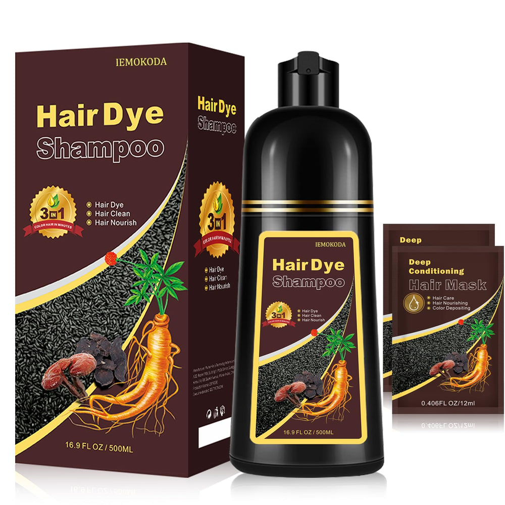 Fedulili Instant Dark Coffee Hair Dye Shampoo bottle front for quick gray coverage