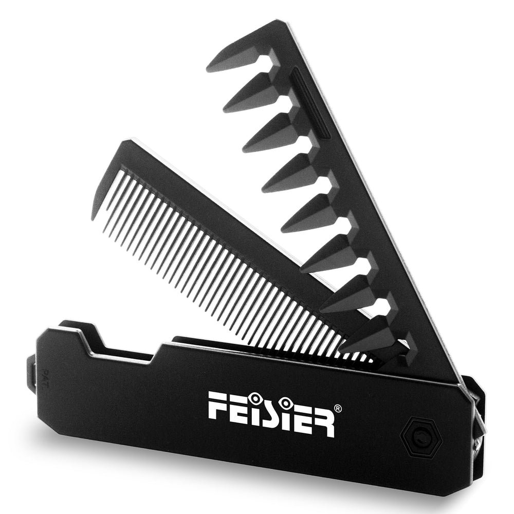 FEISIER peine plegable con dientes finos para un peinado preciso en casa.