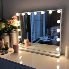 Fenchilin espejo vanity con 15 luces LED para iluminación nítida