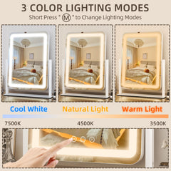 FENNIO Espejo con iluminación de 3 colores para crear diferentes ambientes