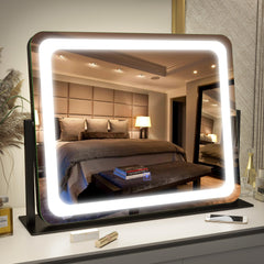 FENNIO Espejo de vanidad con luces LED 22x17 para maquillaje diario.