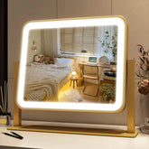 Miroir vanité lumineux FENNIO 14x12, vue dégagée pour maquillage précis.