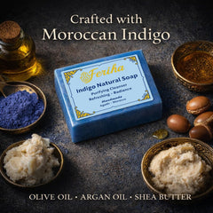 FERIHA Indigo Nila con aceite de argán nutre la piel.