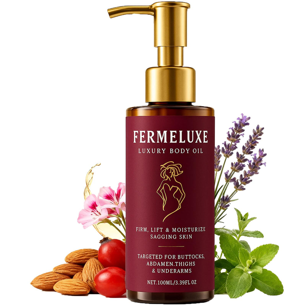 FERMELUXE Huile raffermissante pour le corps, bouteille élégante, absorption rapide et peau plus ferme