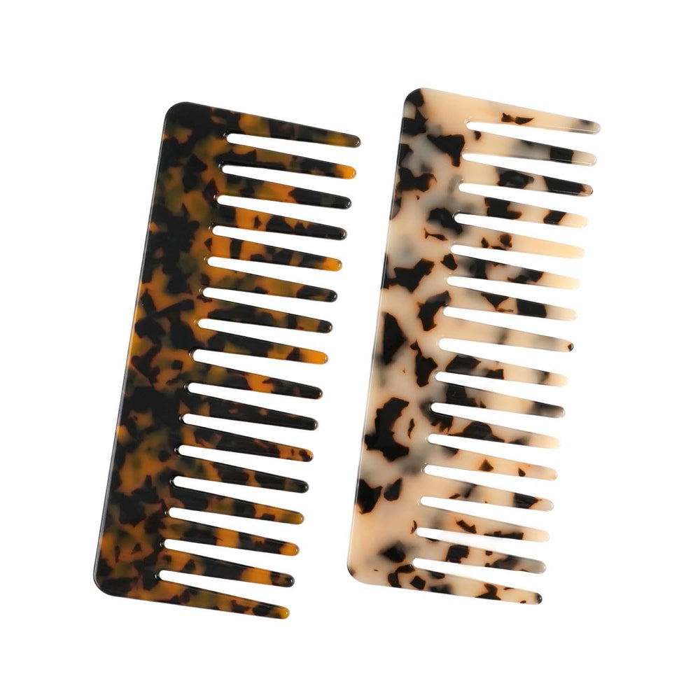 Fernfern peines de dientes amplios tortuga marfil: desenredo suave para cabellos gruesos