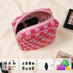 FFpaw organizador de maquillaje de viaje rosado, facilita acceso rápido a productos.