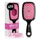 FHI Heat UNbrush en rosa, cepillo desenredante suave para nudos difíciles.