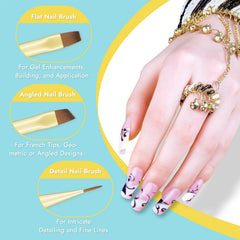 Brochas Finea para French Tip con filo suave para líneas elegantes