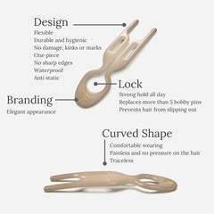 Fiona Franchimon No1 Hairpin, material resistente al agua para uso diario.